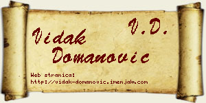 Vidak Domanović vizit kartica